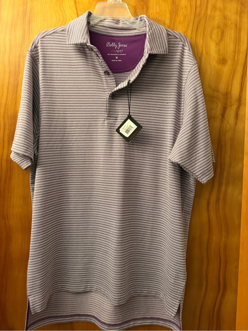 NWTs Men’s Bobby Jones Purple and Lavender Striped Polo